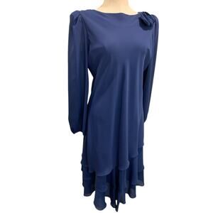 Medium After Dark Vintage Navy Blue Dress Shoulder‎ Pads Rosette